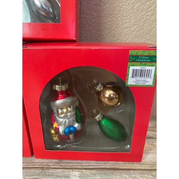 Vtg 1990s Deluxe Imports Blown Glass Ornament Lot Nutcracker Santa Angel 3 Boxes - Picture 3 of 9